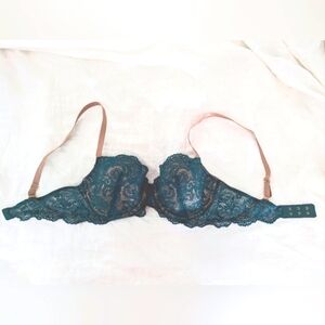 ThirdLove 24/7 Lace Balconette Bra Green Nude Straps Underwire 34D
